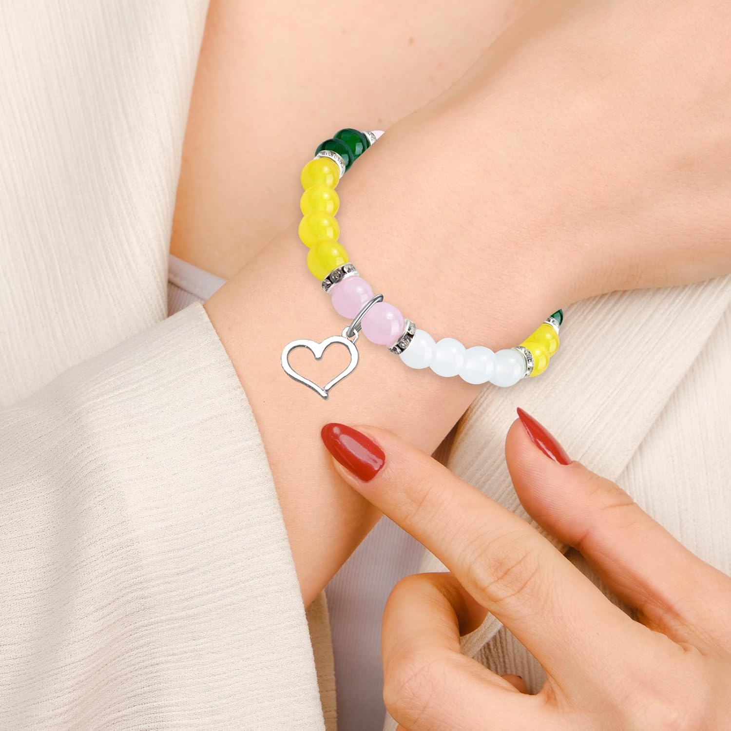 Mother's Day Gifts from Daughter Son Beaded Bracelet Unique Birthday Gift Idea Gifts for Grandma Aunt Personalized Christmas Valentine's Day Retirement Gift for Mom Jewelry Bracelet with Card - Image 6