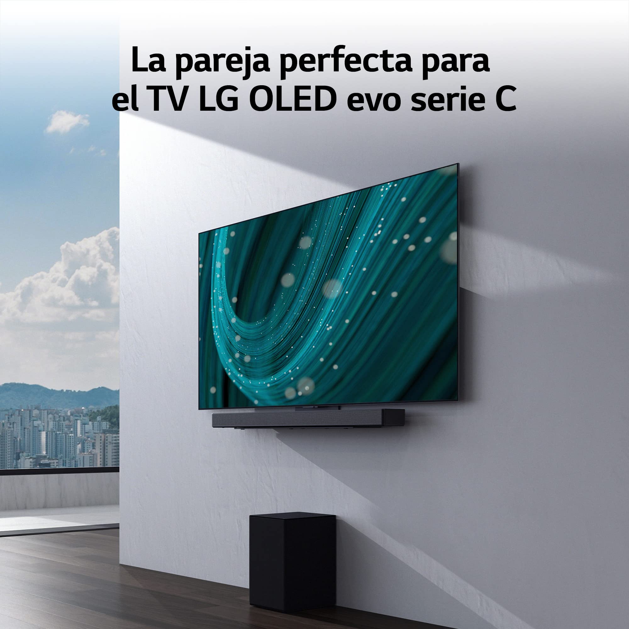 LG SC9S - Barra de Sonido Bluetooth 5.0, 3.1.3 Canales, 400 W, Subwoofer Inalámbrico, Dolby Atmos, DTS:X, IMAX Enhanced, Hi-Res Audio 24bit/96kHz, Color Gris Oscuro