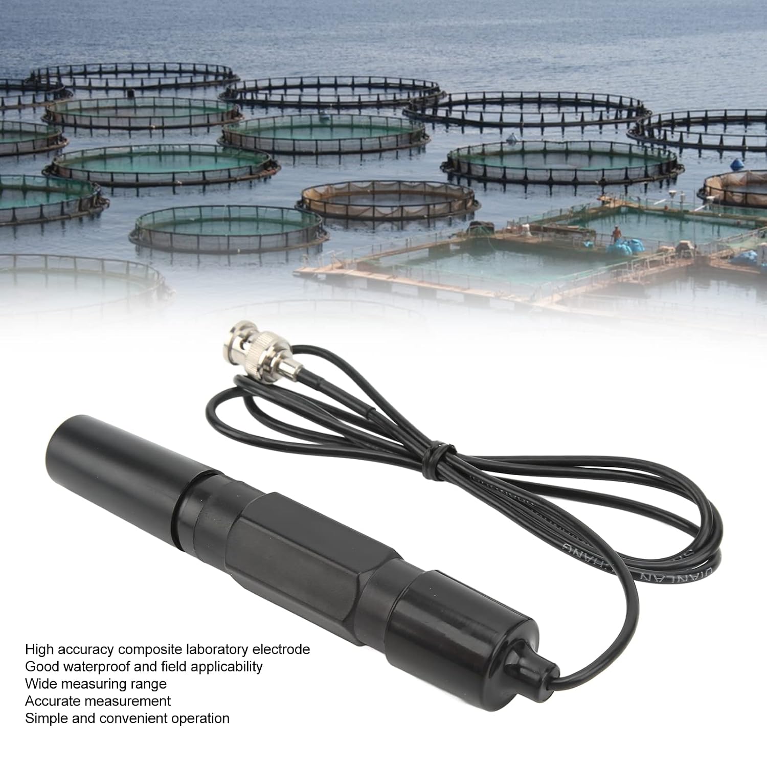 RiToEasysports Dokładna Elektroda ORP Wymienna Sonda z Gniazdem BNC do zastosowań w Akwariach i Basenach 112g 1 2m