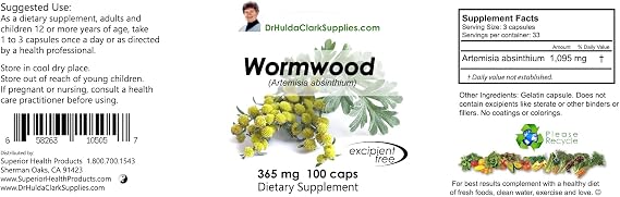 Dr Clark Bundle -1 Green Black Walnut Caps, 1Cloves & 1Wormwood