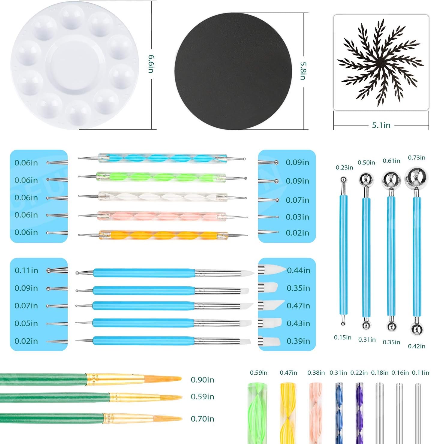 Mandala Dotting Tools Set - PGFUN 49 PCS Dot Painting Kit with Dotting Tools,Ball Stylus,Paint Tray and Brushes for Rocks Painting,Coloring,Nail Art,Drawing and Drafting