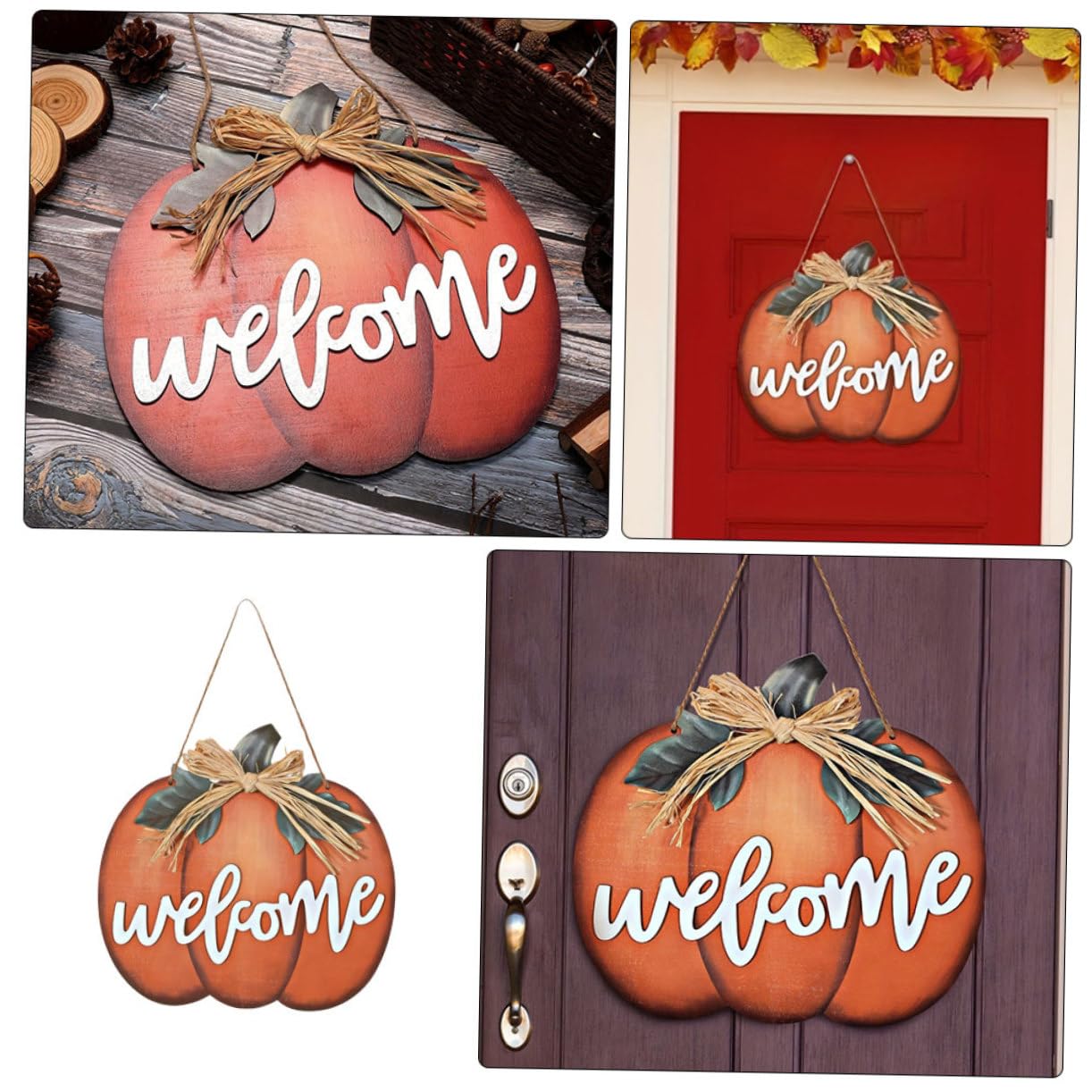 Thanksgiving Türschild - Herbstdeko Mit Kürbissen & Willkommensgruß