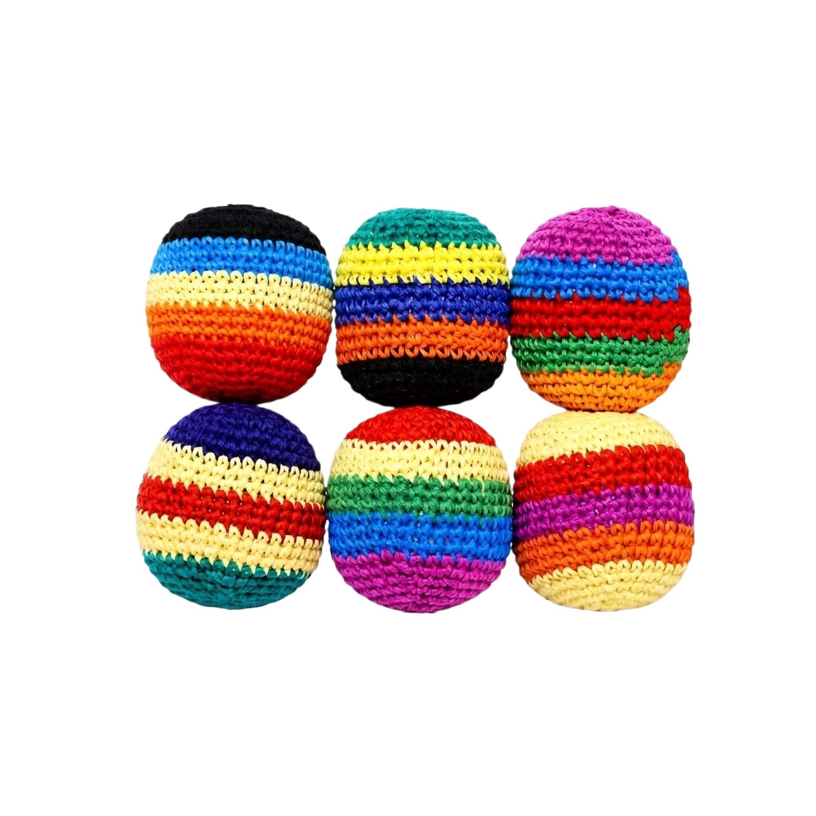 Generisch Hacky Sack Gestrickte Jonglierbälle Erwachsene Footbag Hackisack Bälle Juggling Balls für Anfänger & Profis, 6 Stück