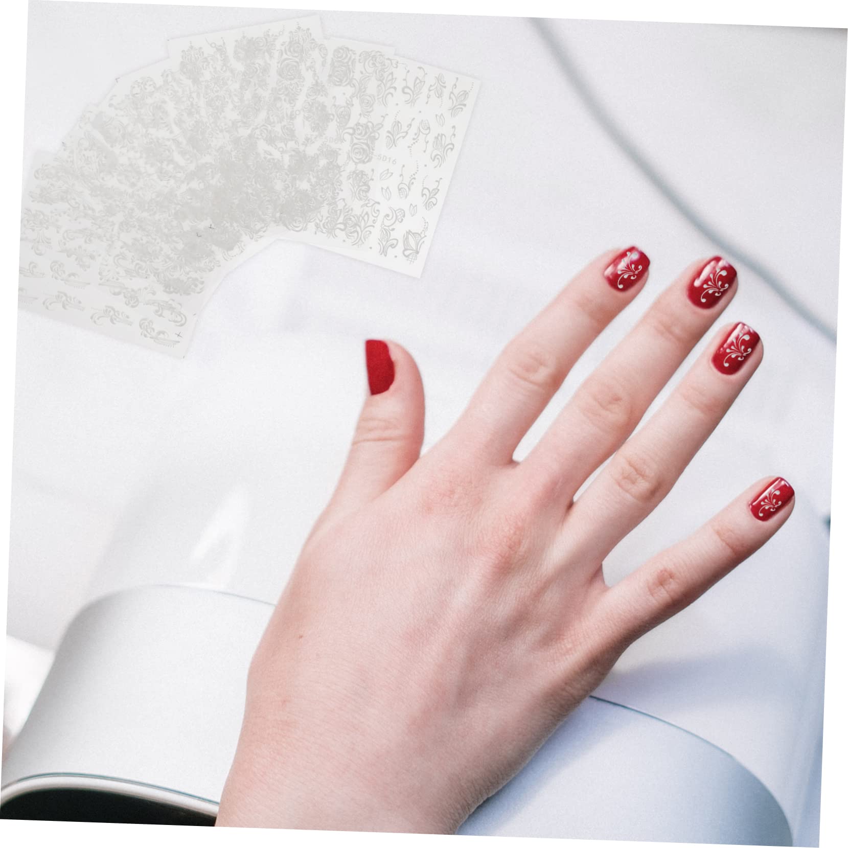 FRCOLOR hojas 5D pegatinas de uñas pegatinas decorativas pegatinas de uñas para arte de uñas pegatinas para uñas pegatinas autoadhesivas para uñas pegatinas para uñas pegatinas blancas