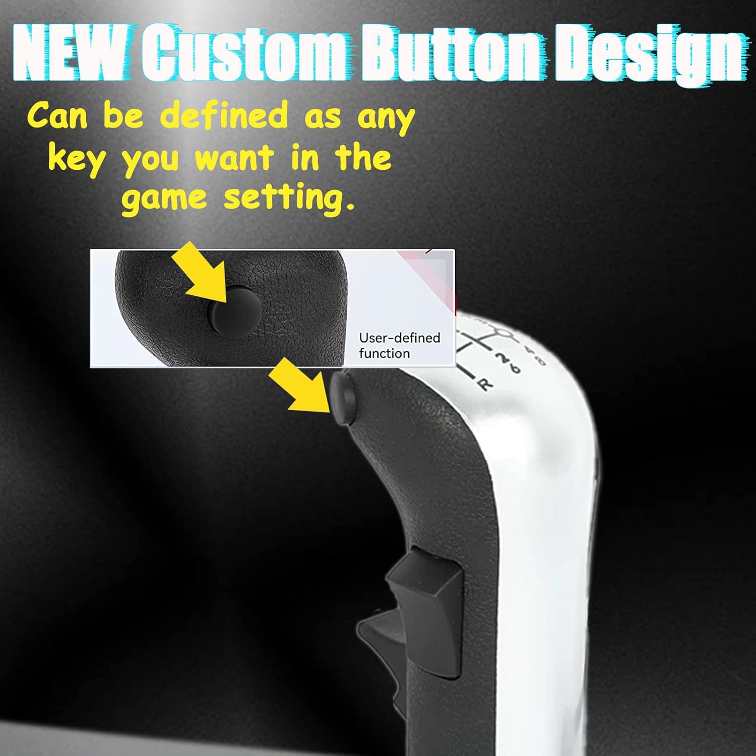 USB Gearshift Knob Support G29 G920 G27 for Simracing Game Sim Rig ETS2&ATS Games Euro Truck Simulator Shifter (Blck-Gear Shift Shifter Knob)