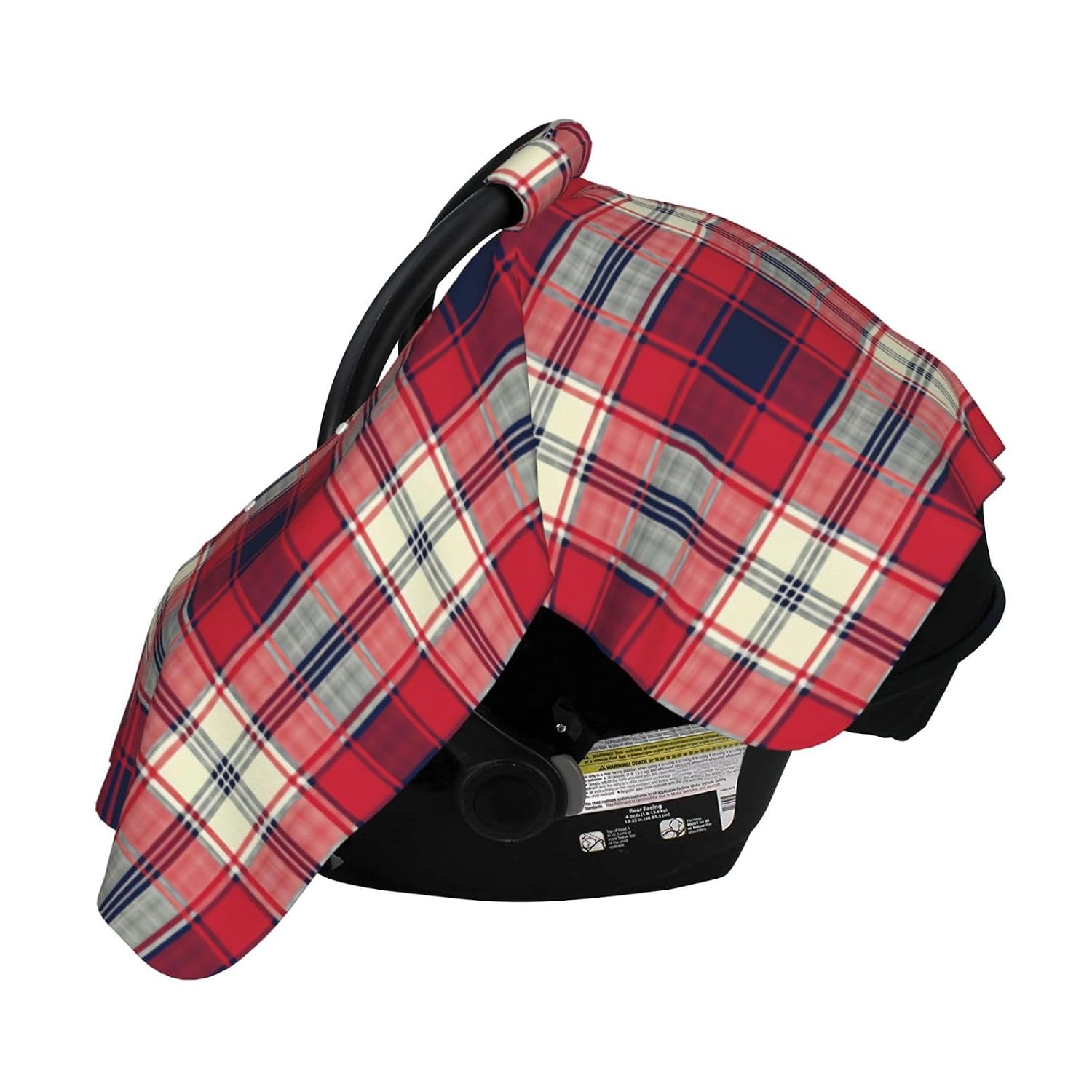 Fabric-Texture-Check-Plaid-Illustration Baby Car Seat Cover & Breastfeeding Nursing Cover - Breathable Stretch Fabric Multi-Use Nursing Cover for Breastfeeding
