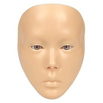 Makeup Practice Face, 5D Reusable Silicone Make up Practice Board Mannequin Face with Makeup Brushes Sponge Set and Eyeshadow Board Kit for Emerging Artist, Girls Gift, Yellow