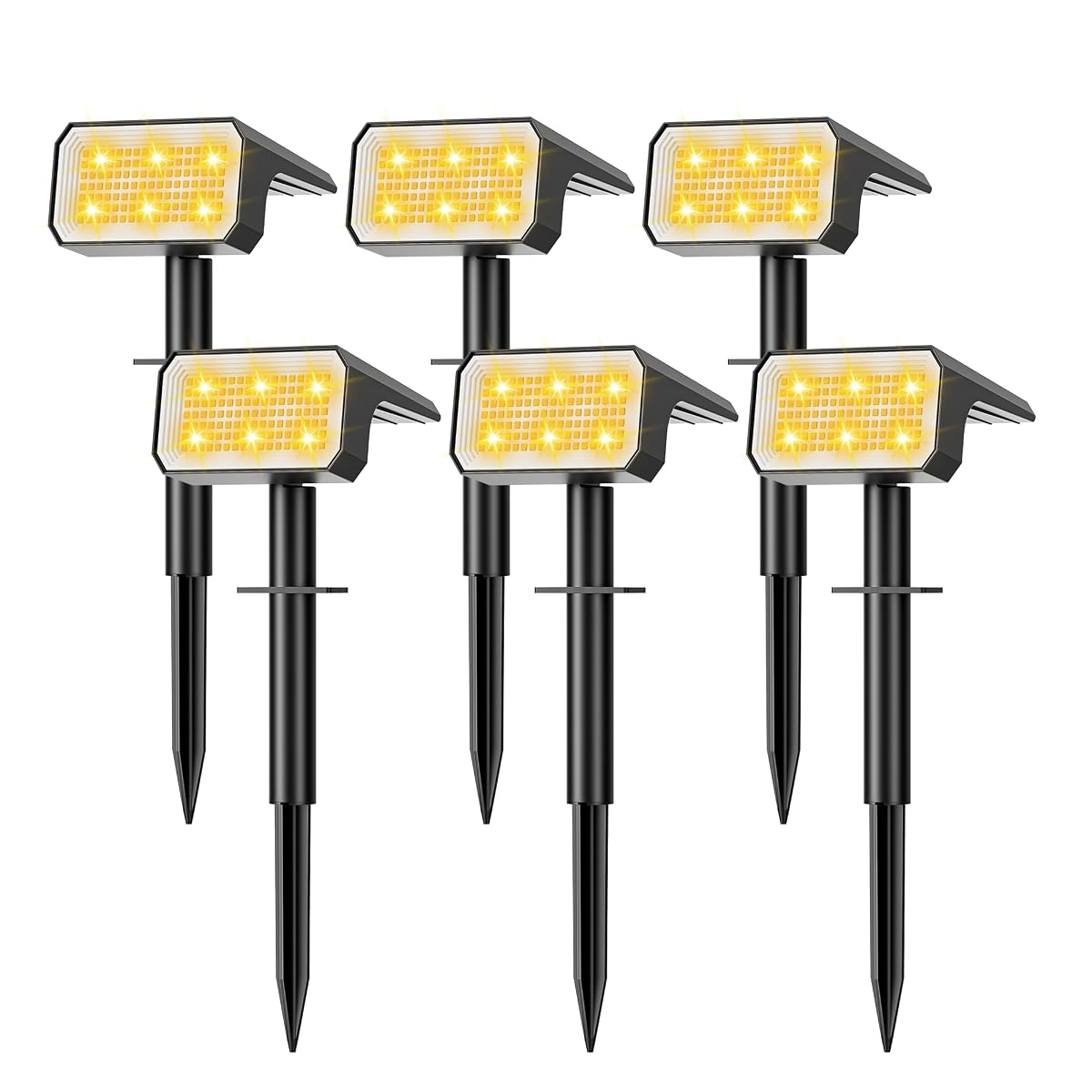 Flaow Solar Spot Lights Outdoor [6 pack/118 LED] 4 Modes Auto On/Off Solar