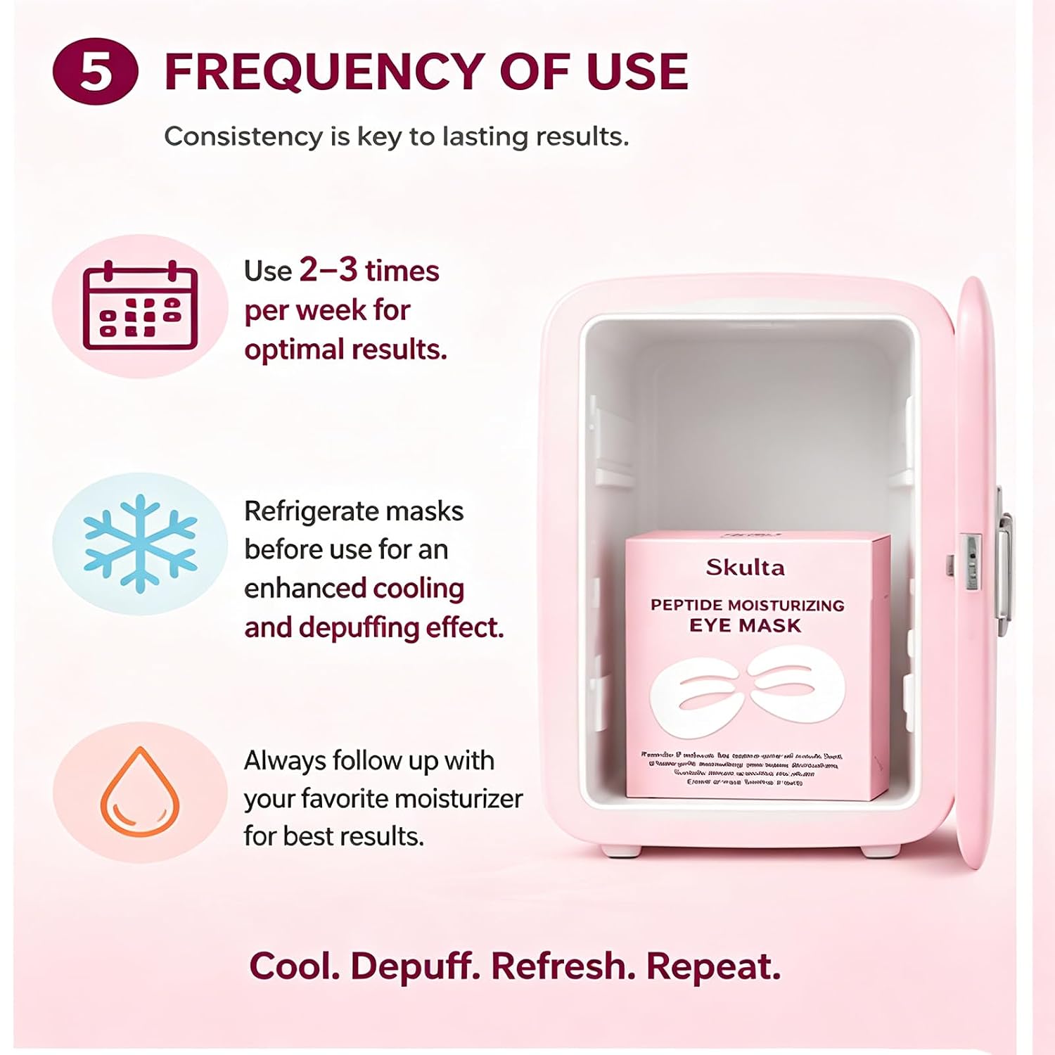 Skulta Deep Peptide Collagen Eye Mask, Three-Piece Design Hydrogel Patches, Reduces Puffiness, Dark Circles & Fine Lines, Puffiness Wrinkles Fine Lines, Firming Hydrating Cooling Depuffing (2 Boxs)