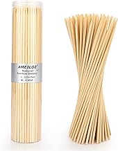 12" Natural Bamboo Wood Barbecue Skewers for Kabob, Appetizer, Fruit, Sausage, Chocolate Fountain, Wooden BBQ Kebob Skewer Stick, Organic Food Sticks for Grilling, Kitchen (Φ=4mm Thick, 100PCS)