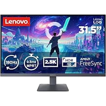 Lenovo Legion LOQ 32Q-10 Gaming Monitor, 31.5" QHD, Flat, VA, 180Hz, 0.5ms MPRT, AMD FreeSync, HDR10, Tilt Stand, 2X HDMI 2.1 and DP 1.4, Raven Black