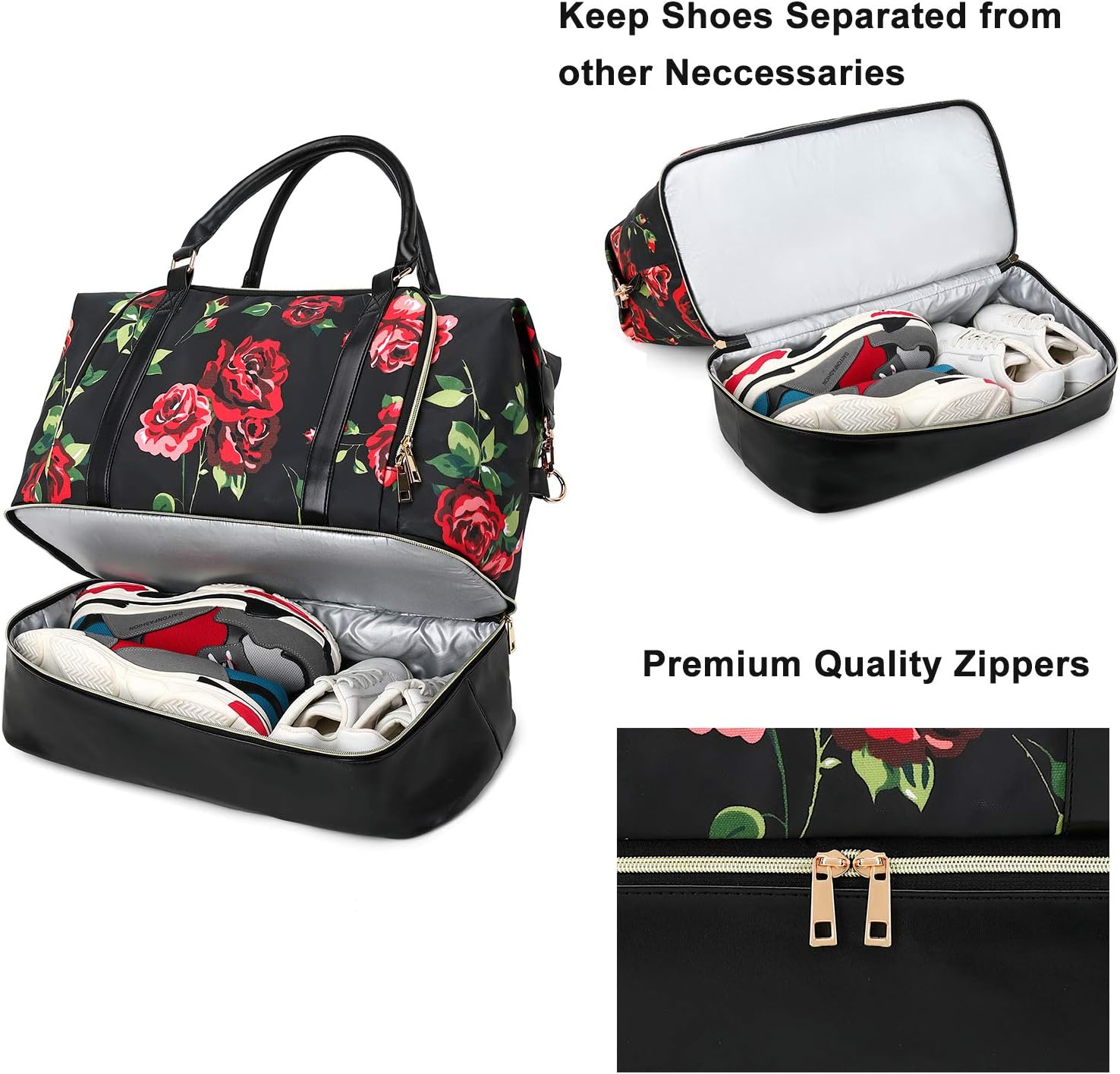 CAMTOP Women Ladies Travel Weekender Bag Overnight Duffel Carry-on Tote Bag fit 15.6 Inch Laptop Computer