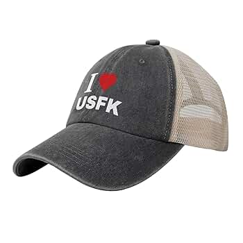 I Love USFK Baseball Cap for Men Women Adjustable Mesh Back