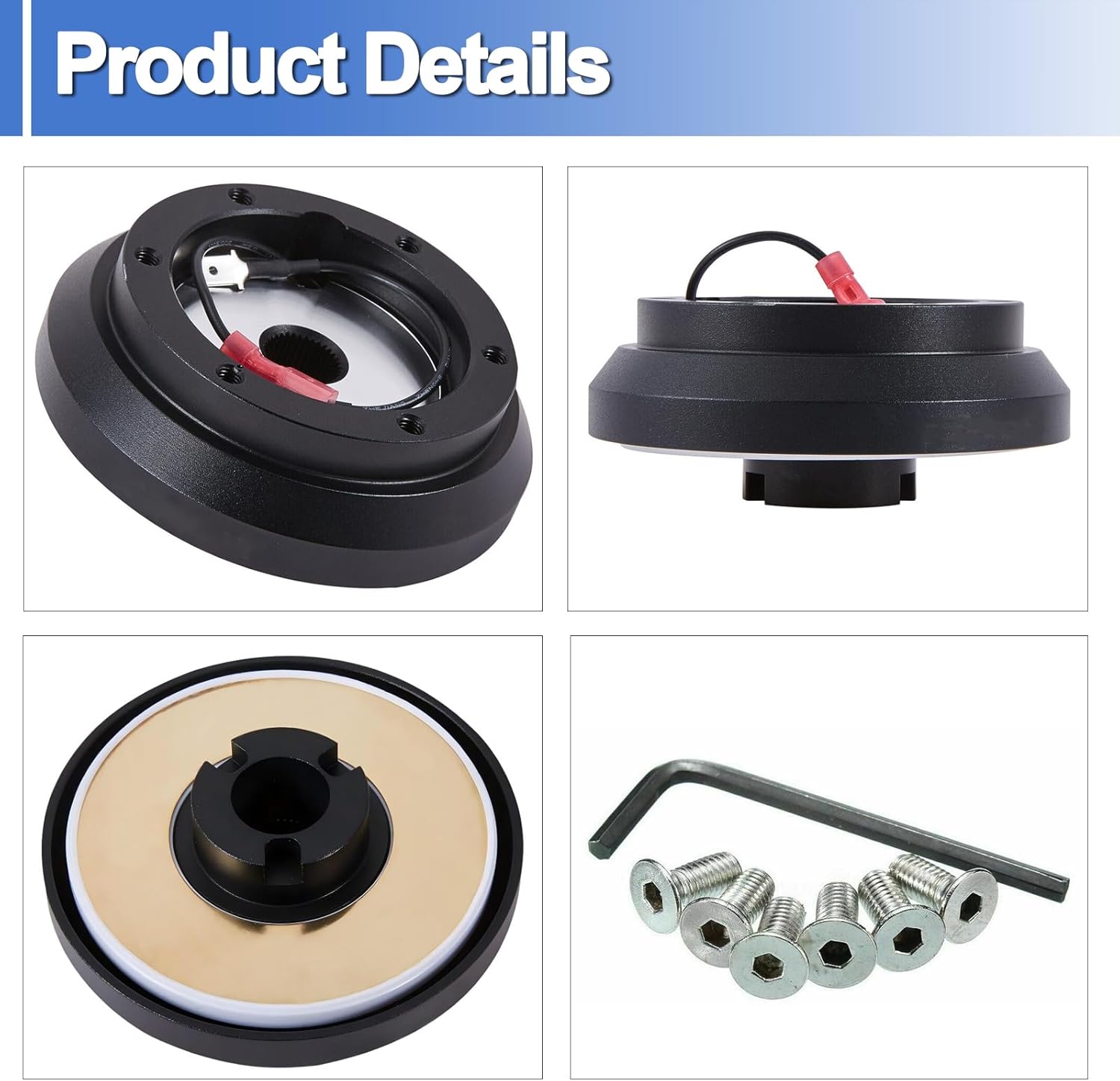 100H Steering Wheel Short Hub Adapter Aluminum 6-Hole Fits for Mitsubishi Lancer Galant Eclipse Impreza WRX