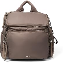 Staya Cloud Diaper Bag Backpack Spacious Baby Bag with Removable Diaper Caddy, Insulated Bottle Pockets, Stroller Strap & Crossbody Convertible, Aesthetic Minimalist Mom Backpack Taupe