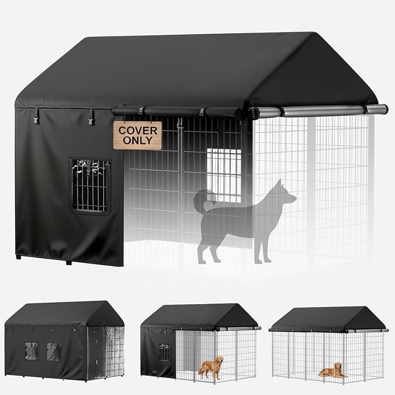 Capa impermeável para canil em tecido Oxford 600D PawGiant, tamanho M, 2,44 x 1,22 x 1,83 m