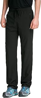 TRAILSIDE SUPPLY CO. Mens Workout Athletic Pants for Sports Gym Travel - Stretchy,Breathable, Black, M (30L)