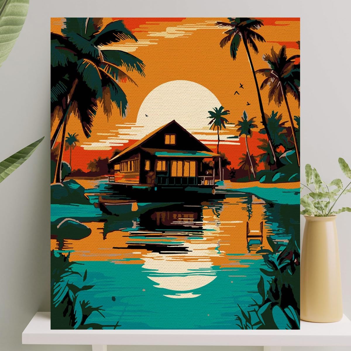Palmiye Hobi Sanat Sayılarla Boyama Tuval Seti Fırça Boya Dahil (Çıtalı) 40x50 CM -
