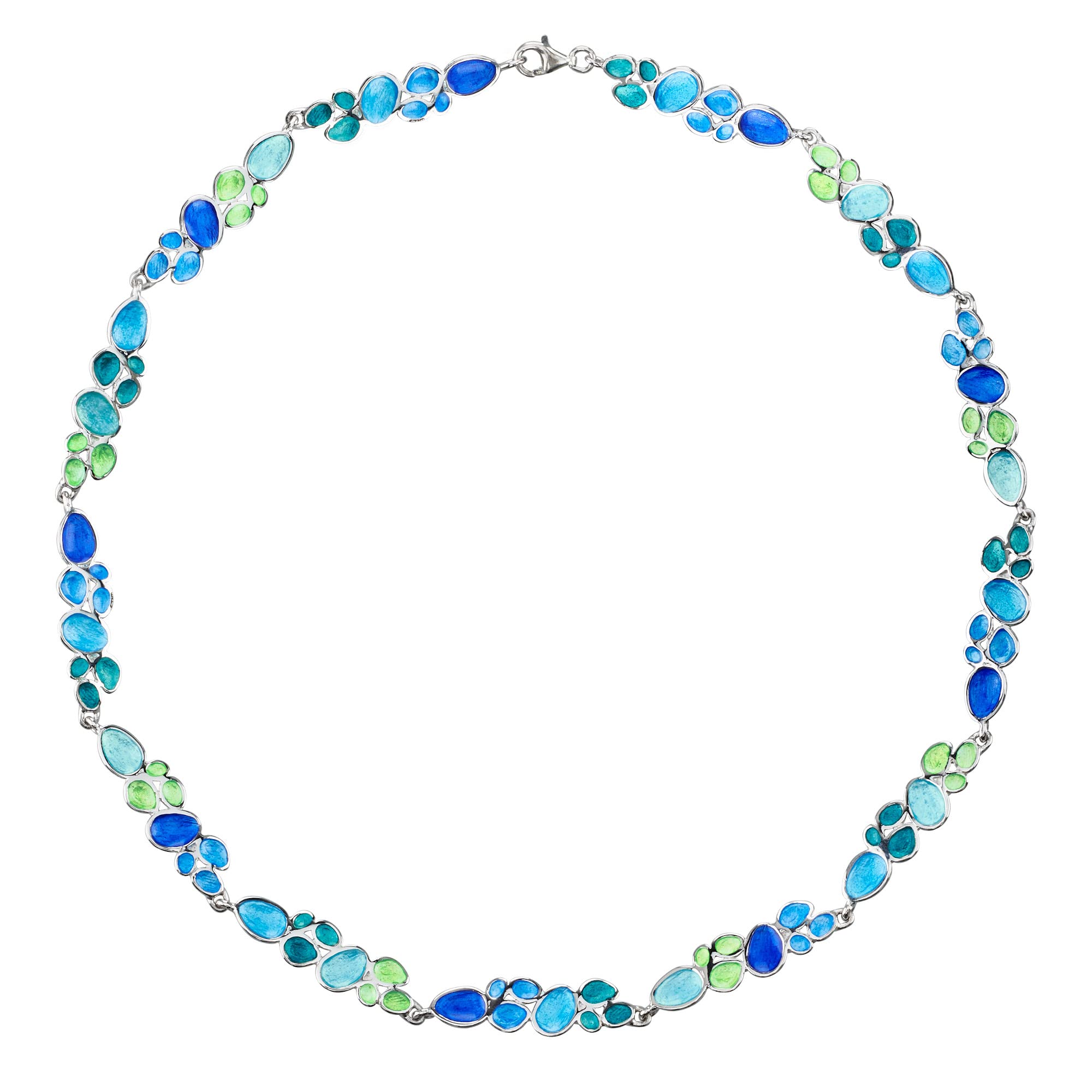 JOI D'ART GARGANTILLA PLATA FRUITS | Diseñado por Joidart | Colección Fruits | Acabado en plata 925 mate | Esmalte al fuego de tonos azules