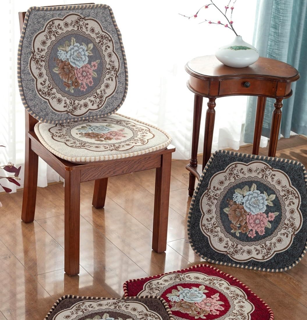 Chair Cushions Pads,Dining Room Chair Cushion, Set Of 1/2/4/6/8 Horseshoe Chair Pad With Ties, Non-slip Seat Cushion For Kitchen Chairs With Zipper (Color : F, Size : Set Of 8) ( Color : D , Size : Se