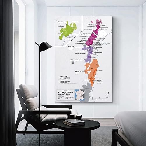 Miniatura 3 de Pósteres de mapa de vino de Francia, póster de mapa de vino burdeos, póster de arte en lienzo e imágenes de arte de pared, impresiones modernas para