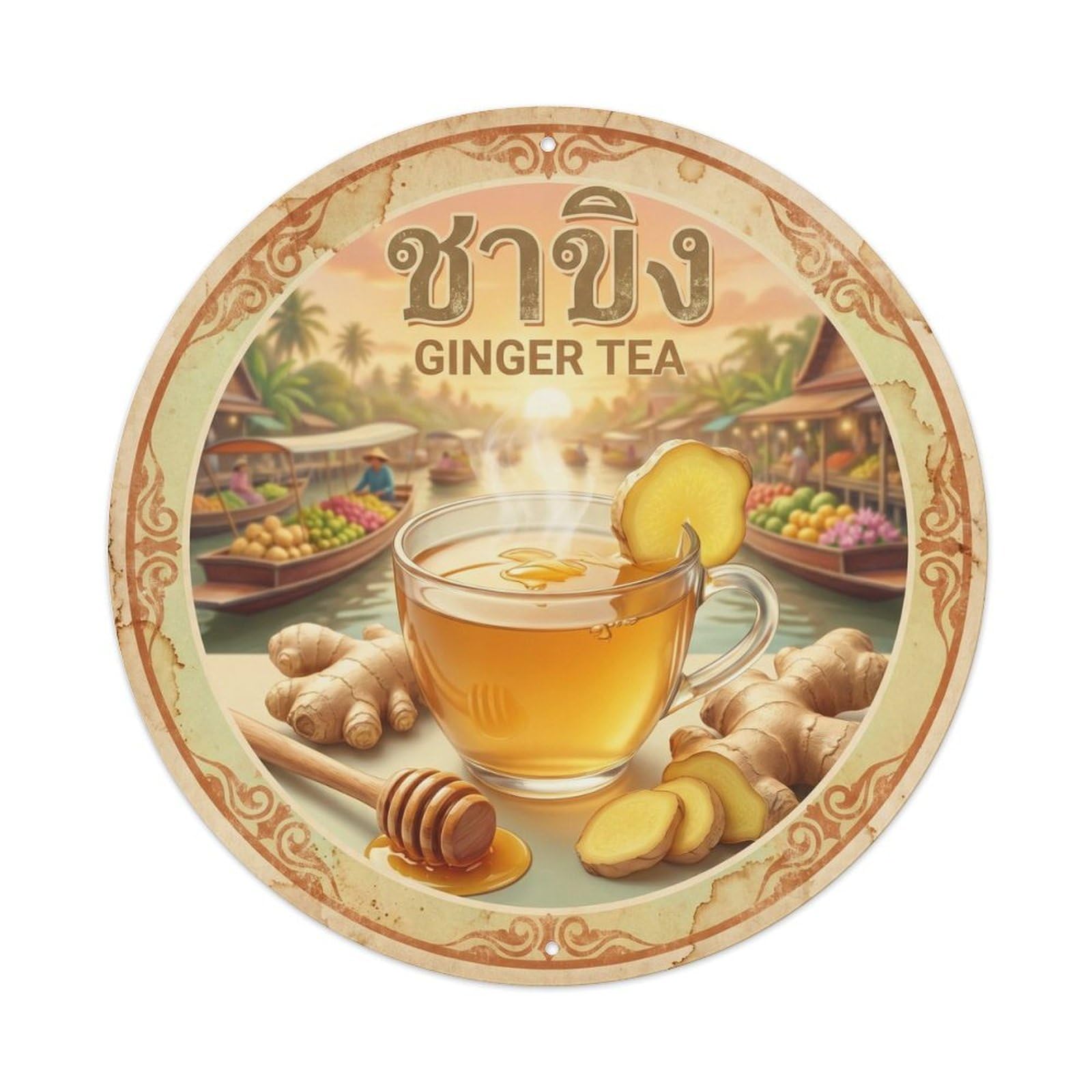 Teahouse Tea Culture Southeast Asian Oolong Food Travel Metal Tin Sign