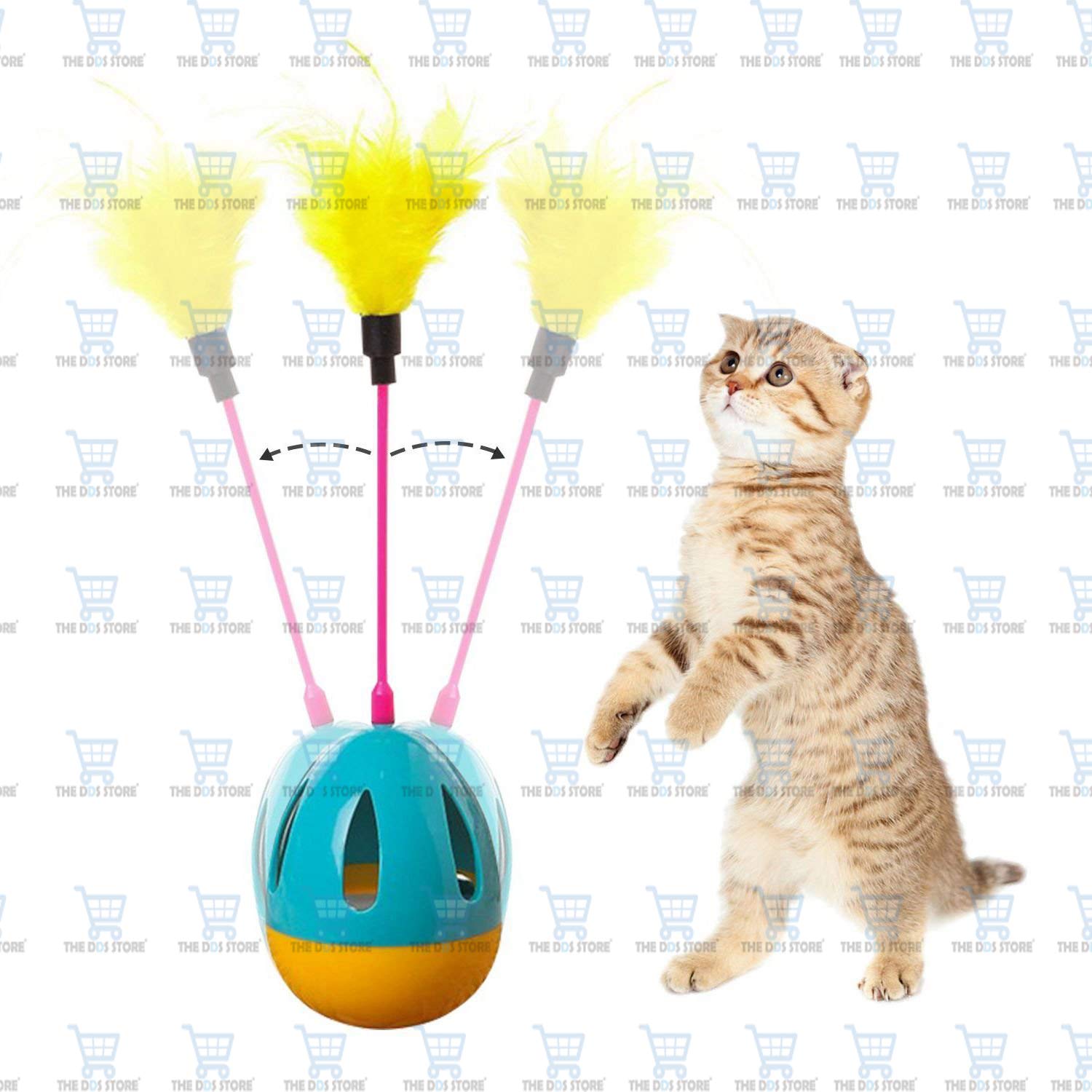 The DDS Store umbler Kitten Toys Explorer Cat Best Play Toys, Interactive Play Teaser Cat Toys Wanding with Feathers Attachment to Top of Ball 1 Pc Color May Vary (Pack of 1) (B07XYDJMFD) Amazon Price History, Amazon Price Tracker