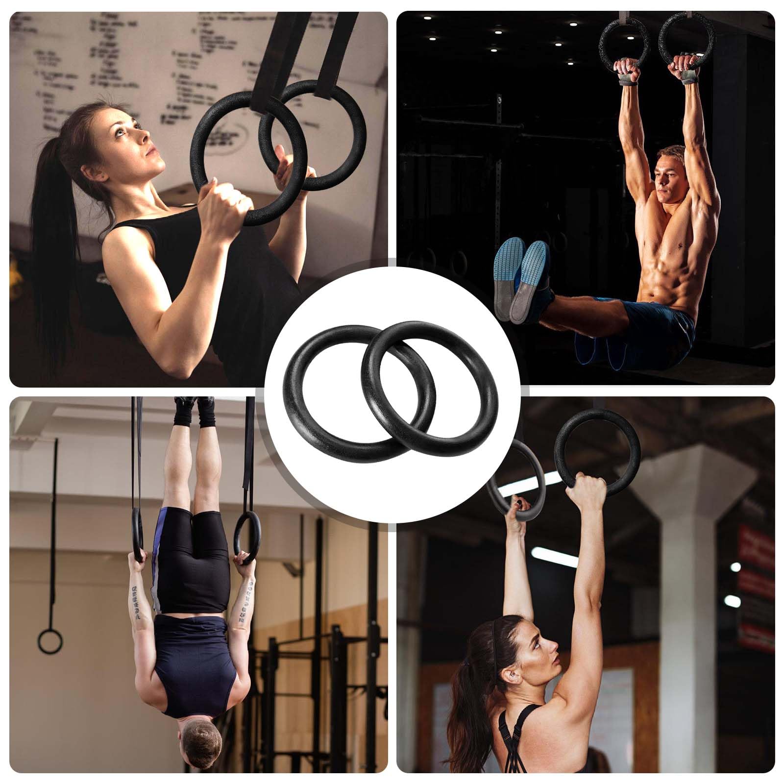 Nizirioo Anelli da Ginnastica in Legno, Anelli Ginnastica Legno, Anelli Calisthenics, per La Casa O Le Palestre Gli Anelli da Ginnastica Professionali Sono Adatti per Pull-Up(28mm)