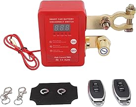 Shkalacar Interruttore Intelligente di Disconnessione della Batteria, Display Digitale 12V/24V con Telecomando Manuale, per Auto, SUV, Monovolume, Veicoli Elettrici e Veicoli a Nu (Rosso)