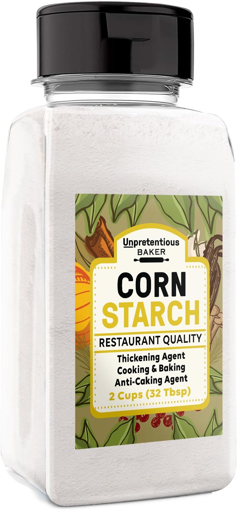 Corn Starch By Unpretentious, Thickening Agent, For Bulk Baking & Cleaning Use (11.2 Ounce)