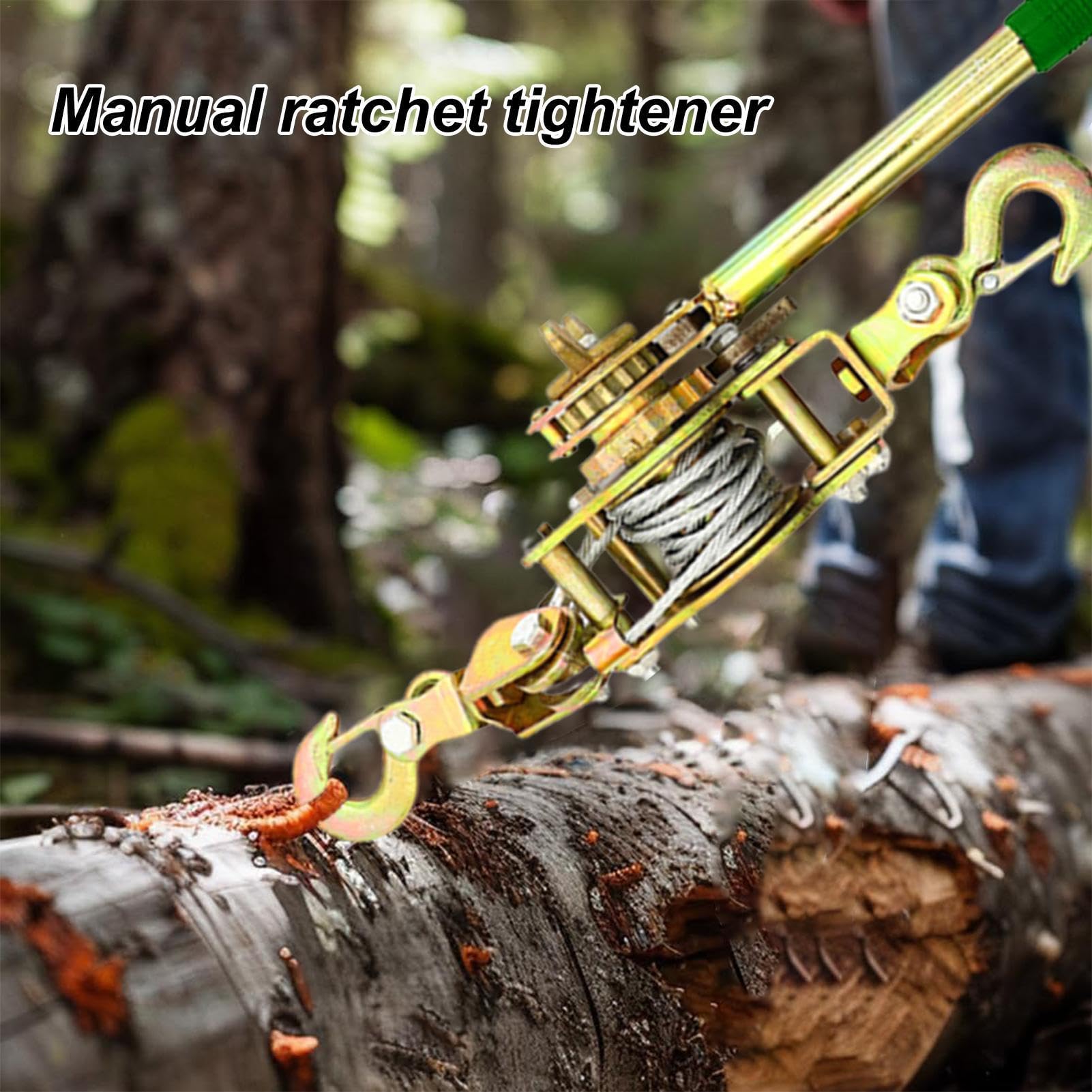 Tensor de trinquete de cable de nivel, niveles de mano de doble gancho | Polea de trinquete con engranaje reforzado, tensor de alambre manual para de granja, automoción, maquinaria, 56 x 10,5 x | Polea de trinquete con engranaje reforzado, tensor de alamb
