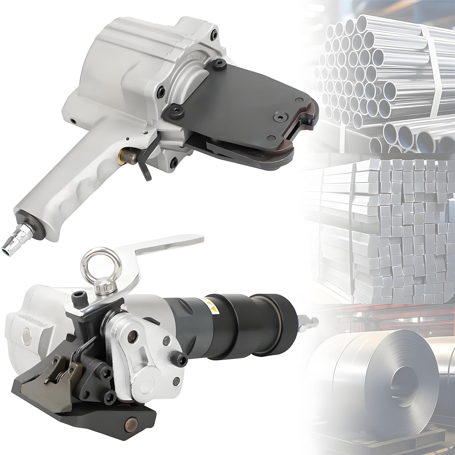 XCSCUK Pneumatic Steel Strapping Machine,Split Type Pneumatic Steel Strapping Machine,with Tensioner/Cutter Sealer,8500 N Tension Force (19mm)