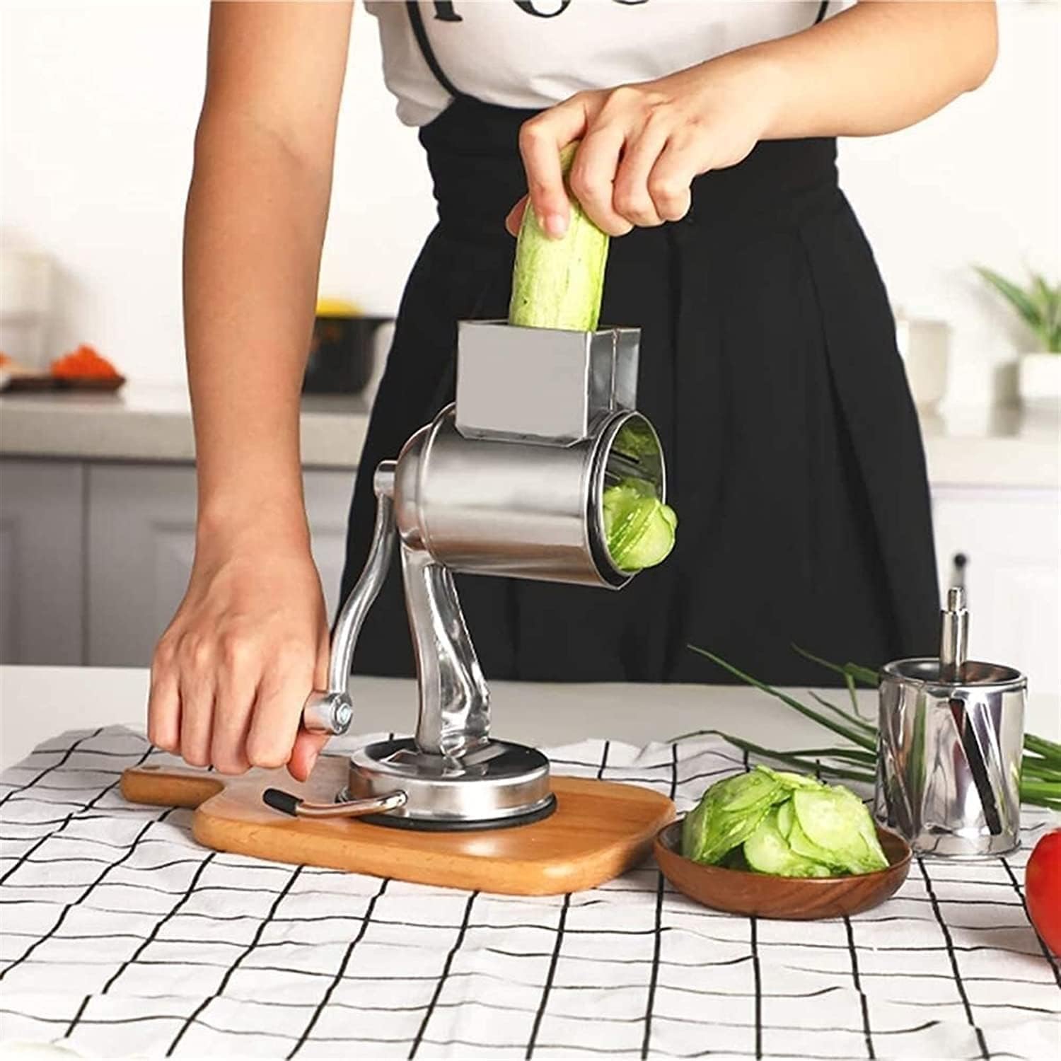 DKULMN Rotary Cheese Grater,Cheese Shredder,Rotary Cheese Grater with Handle, for Cheese, Vegetable, Walnut, Chocolate, Potato, Carrot