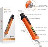 Neoteck Détecteur de Tension Sans Contact 12-1000V, Test de Fil de Phase/Neutre, Buzzer Sonore & Lumineux, Lampe de Poche, AC 50-500Hz, Stylo Testeur de Tension NCV - 8