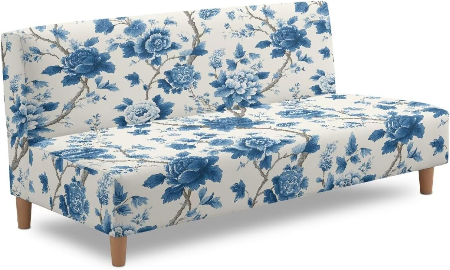 Merkmak Western Flower Elastic Futon Cover Armless Sofa Bed Slipcover Elastic Futon Couch Cover Replacement Non-Slip Furniture Protector for Bedroom Living Room Hotel Decoration