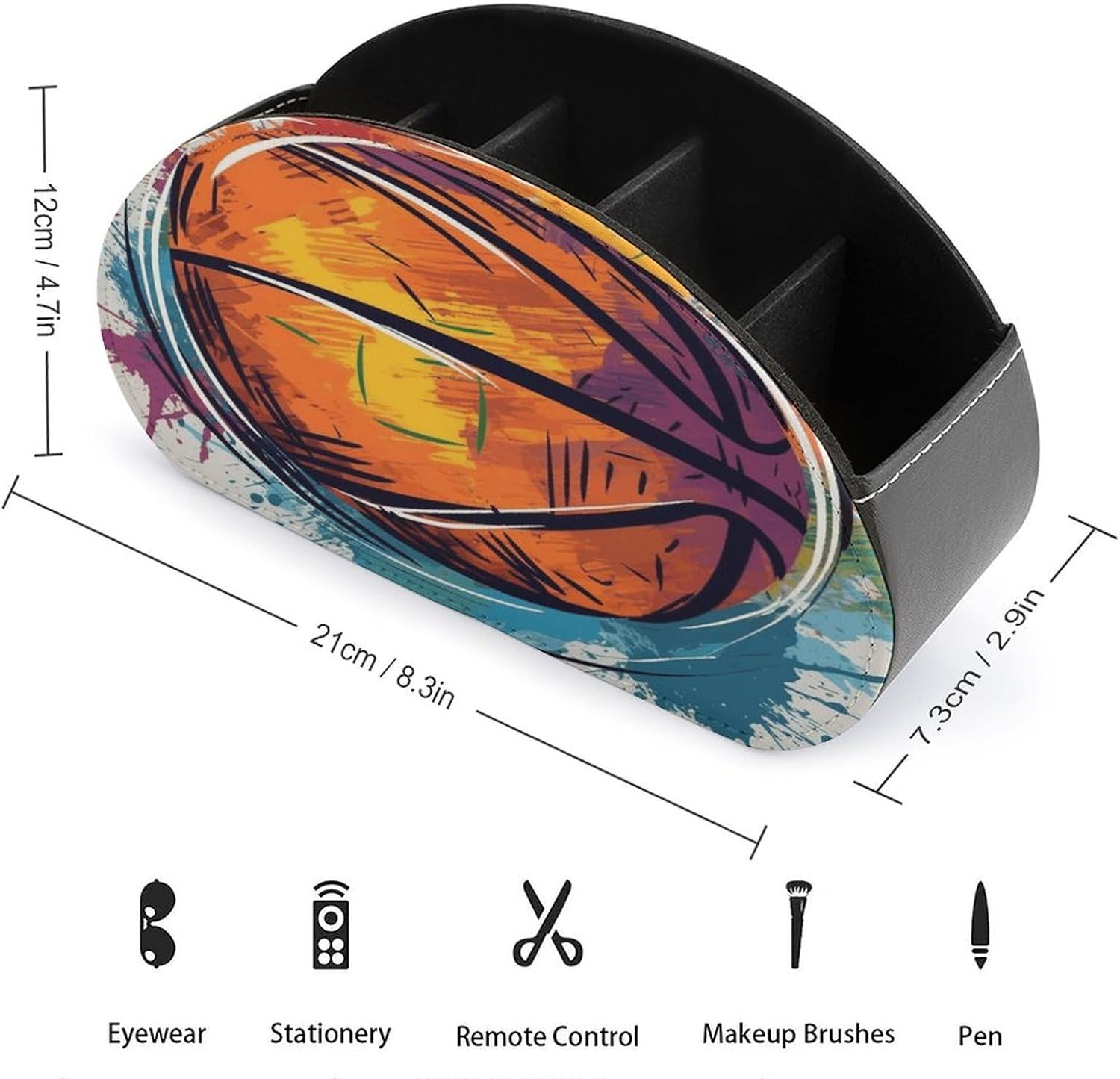 Colorful Basketball Remote Control Holder with 5 Compartments image 2