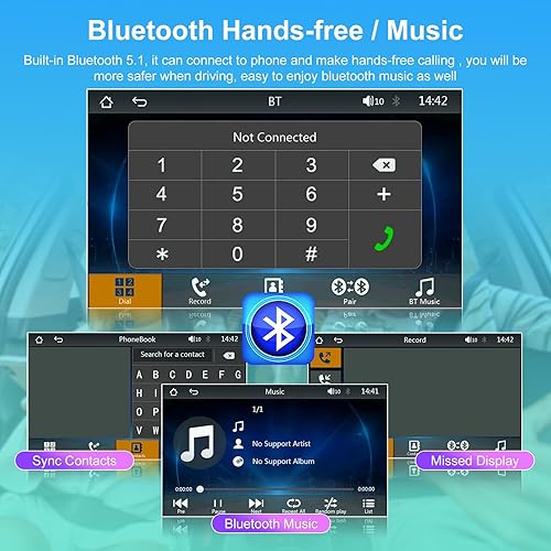 Miniatura 4 de Estéreo HD de 7 pulgadas con pantalla táctil DIN individual - Carplay y Android Auto, radio de coche de 1 DIN con Bluetooth, enlace de espejo, radio