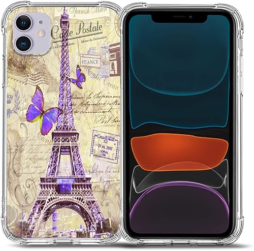 Funda para iPhone 11 Bcov París Torre Eiffel Postal Protección contra caídas Funda TPU de cuerpo completo resistente a los arañazos para iPhone 11