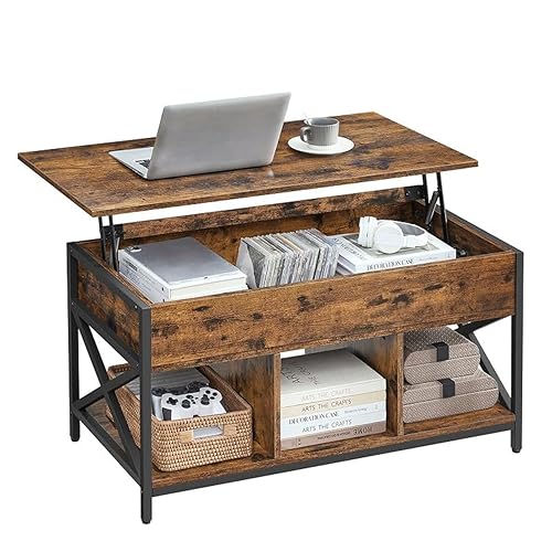 Lift Top Coffee Table, Lift Coffee Table with Storage Shelf,