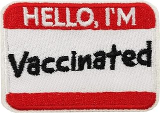 Cute-Patch Hello I am Vaccinated Embroidered Iron on Patch Baseball Hat Mask Decor