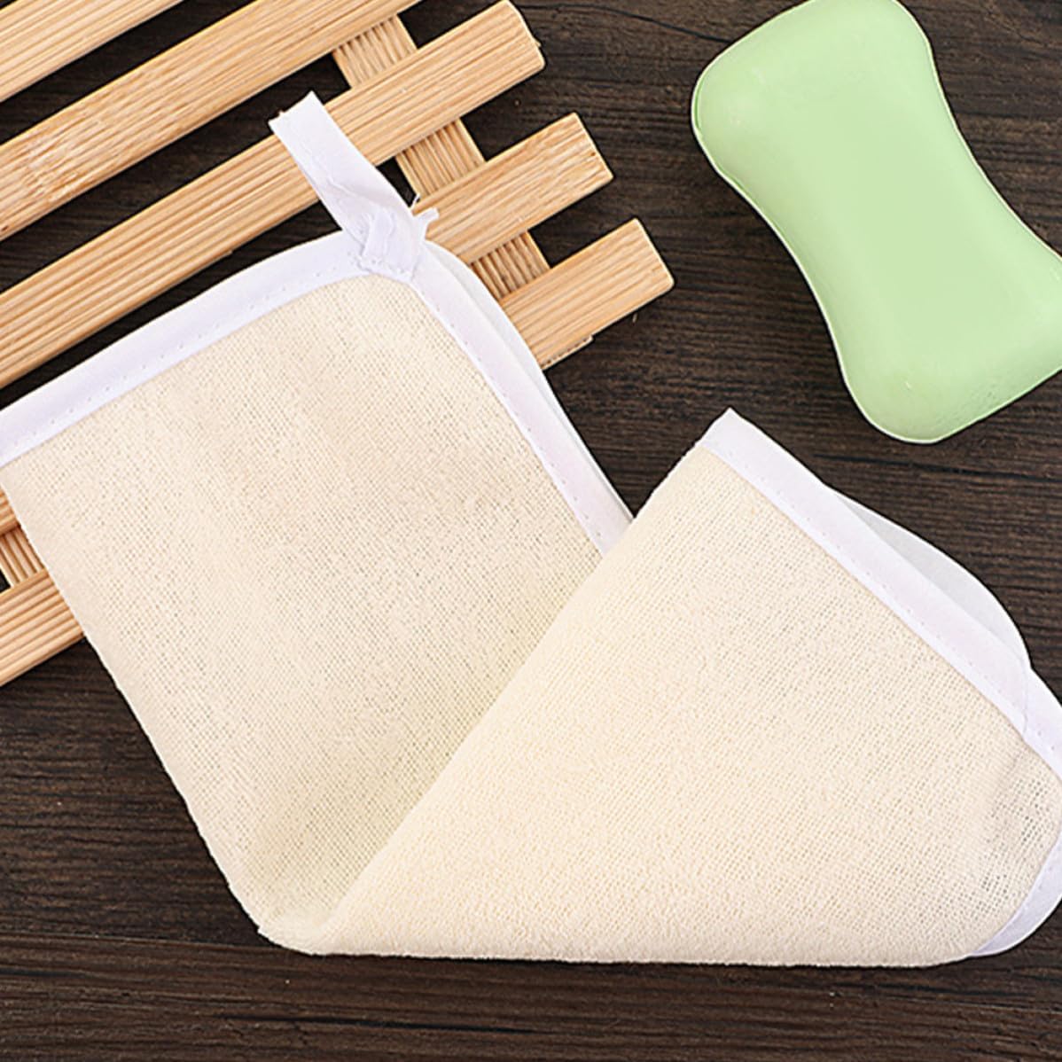Bath Cloth Square Shape and Simple Design with Quick Drying 6pcs Exfoliating Nylon Effective Dead Skin Removal Back Scrub Washcloth for Body and Face for Home Daily Use