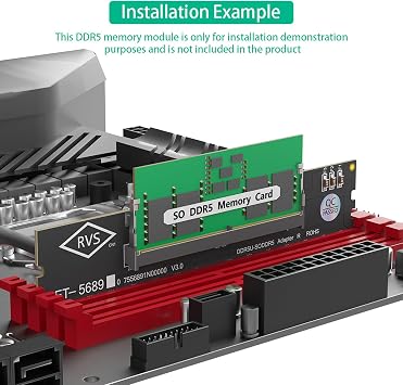 DDR5 Laptop to Desktop Memory Adapter Card U-DIMM Converter for Memory Testing Tool
