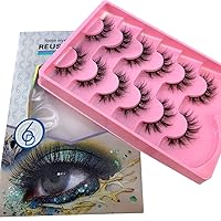 Vista 24 de HBZGTLAD Paquete de 6 pares de pestañas postizas esponjosas naturales de imitación de visón 3D (SY-07)