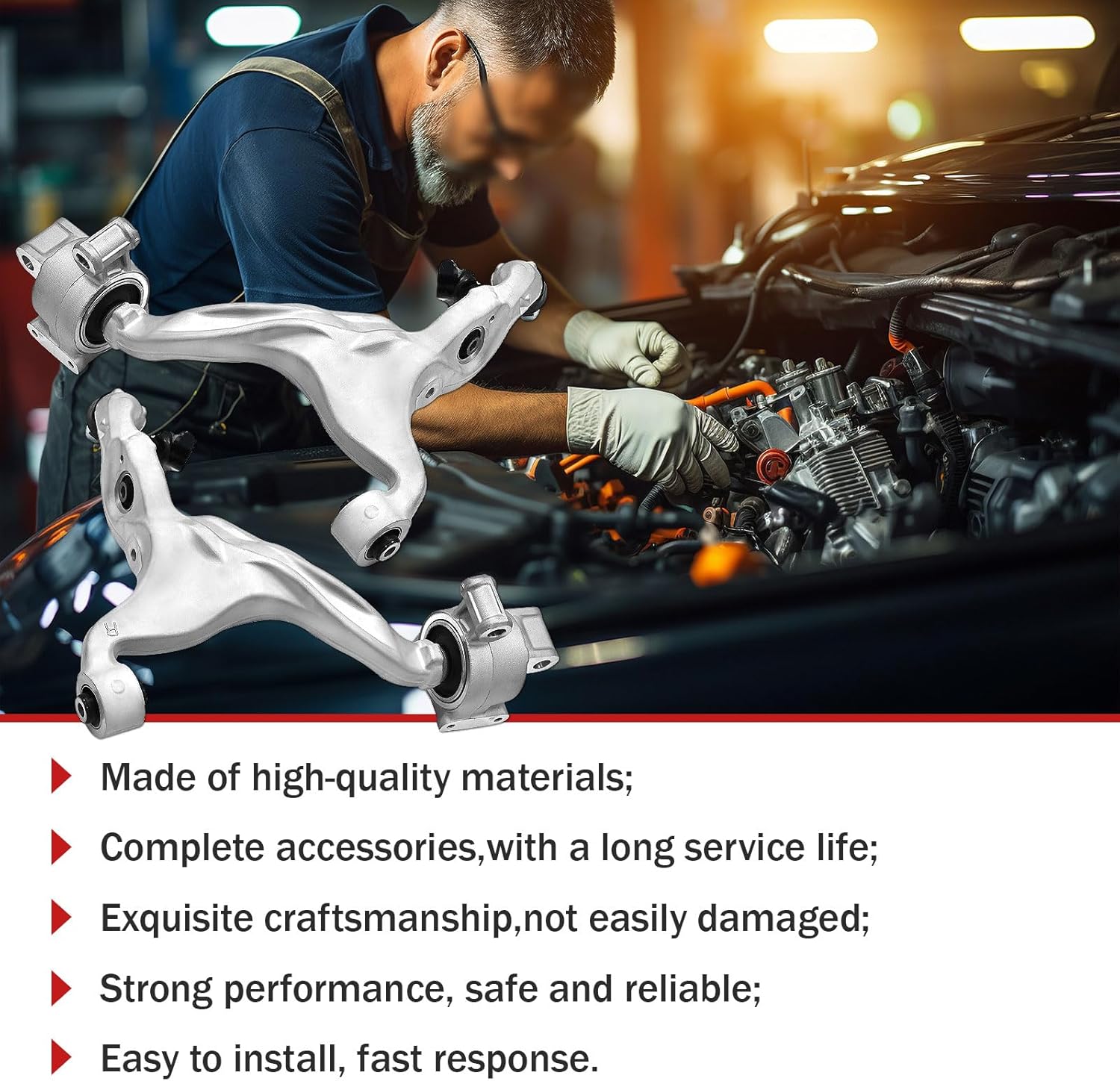 54501-4GE0B 54500-4GE0B AWD RWD Front Lower Control Arm Kit Left & Right Compatible with Infiniti Q50 2.0/3.0/3.5/3.7L 2014-2024, for Infiniti Q60 2.0/3.0L 2017-2020 54501-4GE0A 54500-4GE0A 545014GE0B