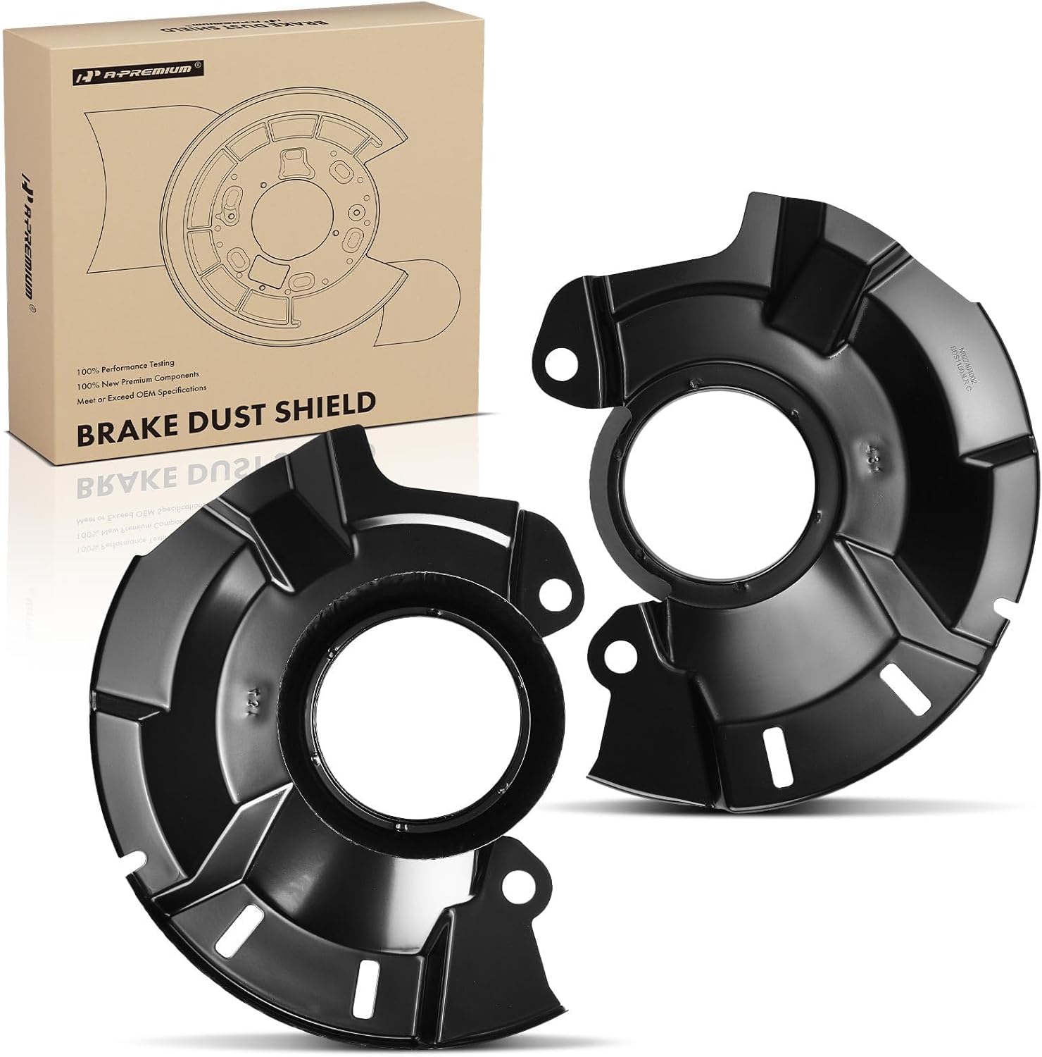 A-Premium Front Driver and Passenger Side Brake Dust Shield Compatible with Select Hyundai & Kia Models - Accent 2010-2022, Rio 2011-2017 - Replace# 517551R000, 2-PC Set