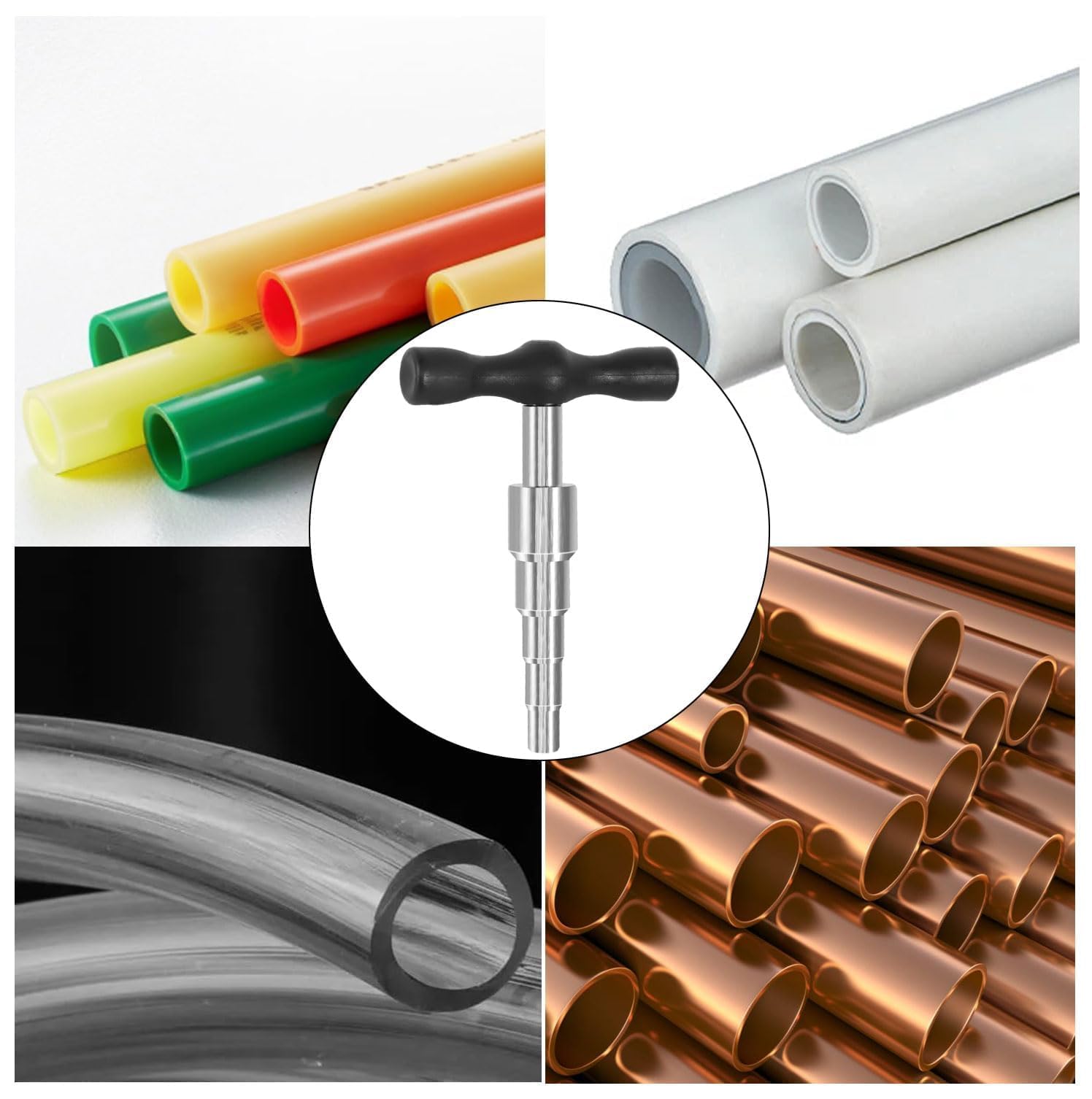 LNGJIN Élargisseur de tuyau universel, mandrin d'étalonnage, mandrin d' étalonnage en métal pour calibrage de tubes PEX, multicalibreur, 16, 18, 20, 25, 32 mm, pour tube composite multicouche, tuyau de