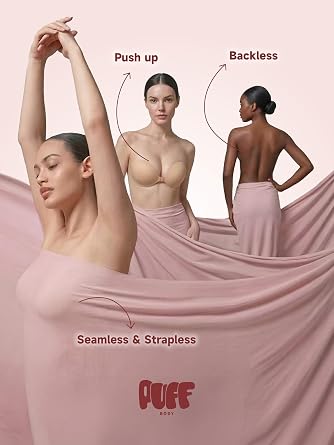 Invisible Strapless Sticky Bra Push up, Adhesive Bra