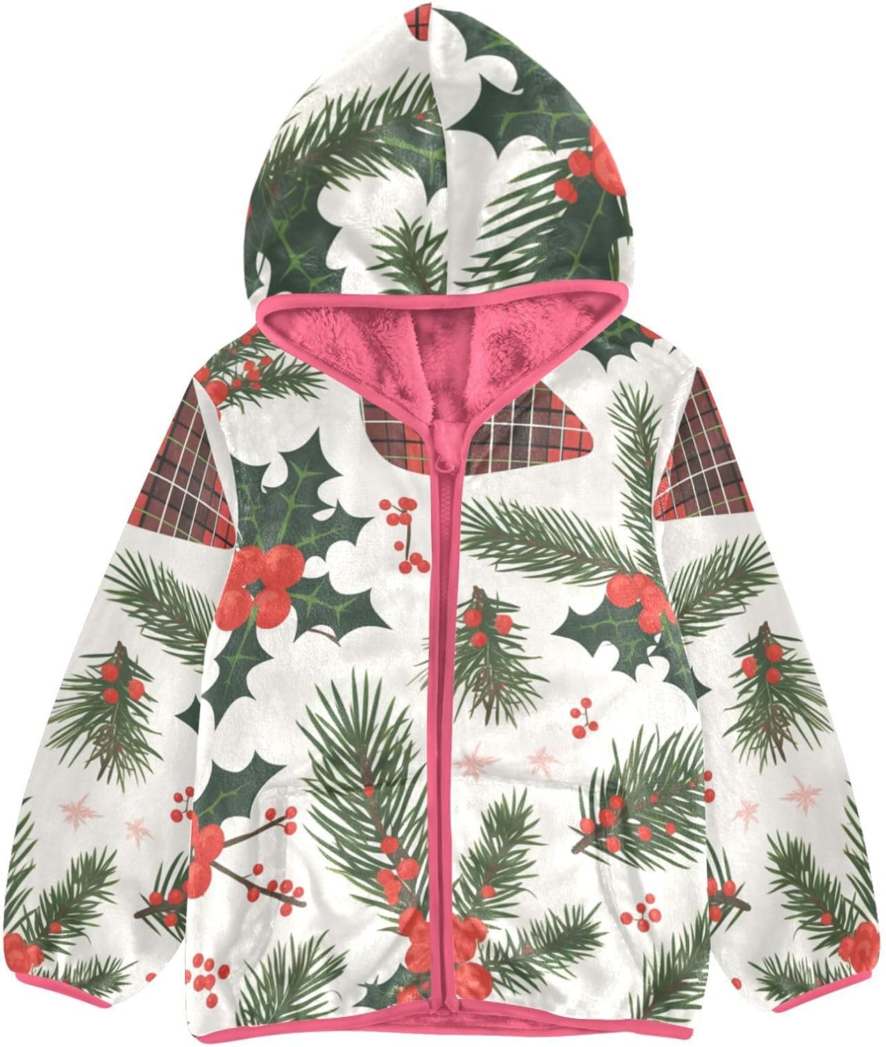 Christmas Greenery Toddler Winter Jackets Outerwear Baby Girls Clothes 3T