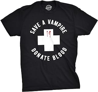 Mens Blood Light T Shirt Funny Halloween Beer Parody Vampire Tee for Guys