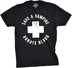 Mens Blood Light T Shirt Funny Halloween Beer Parody Vampire Tee for Guys